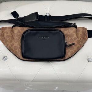 Coach Black and Tan Men's Belt Bag